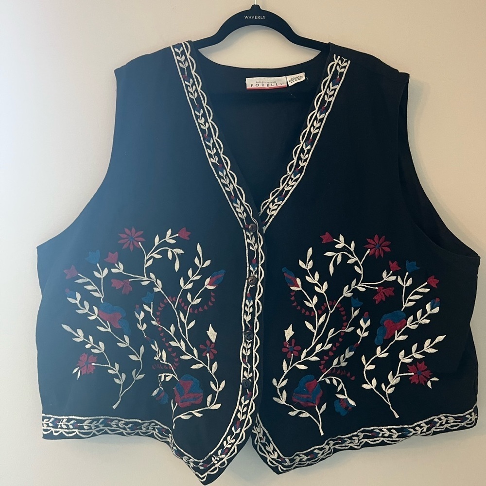 vintage plus size embroidered vest